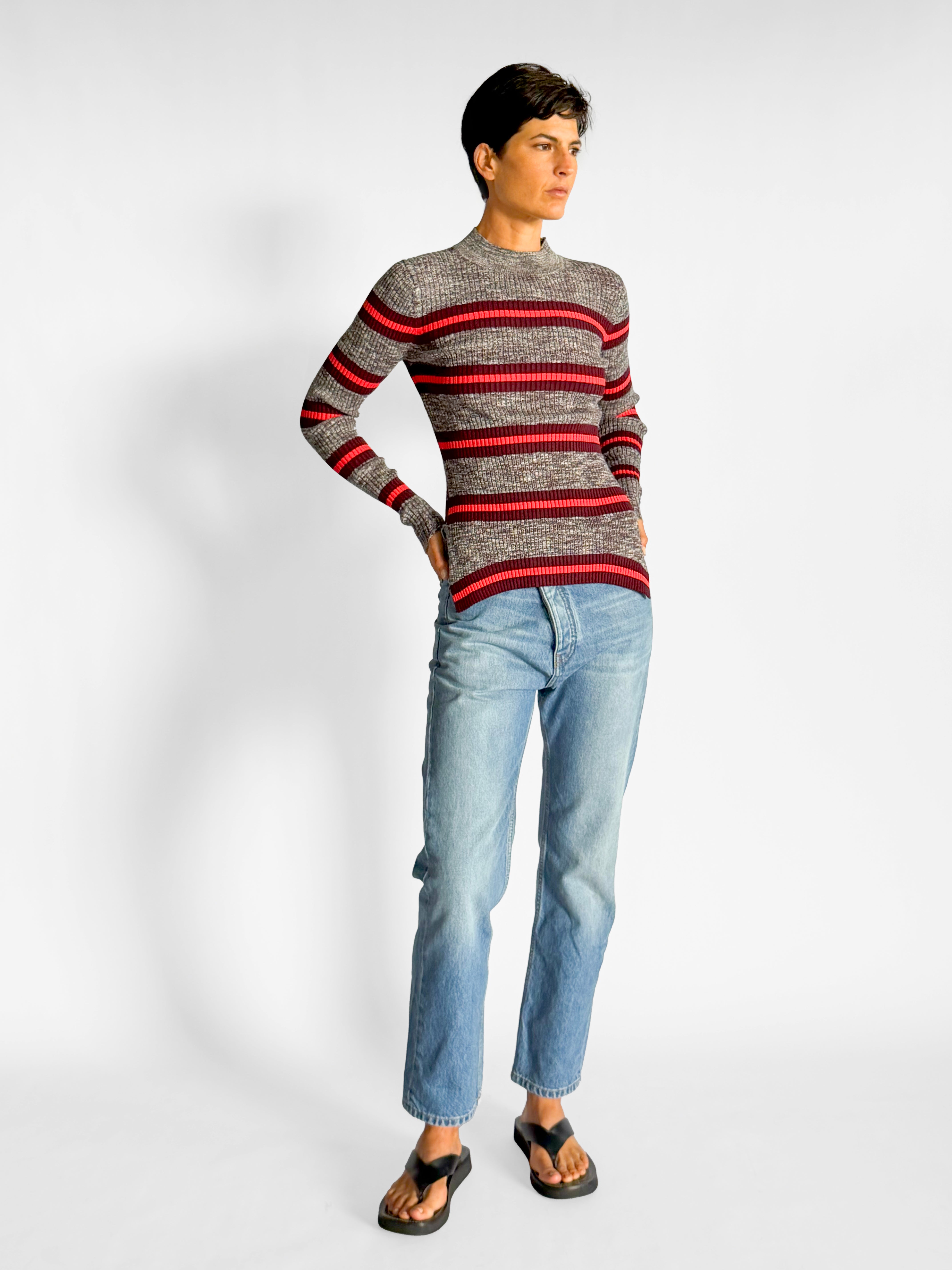 Proenza Schouler Long Sleeved Marled Striped Sweater, image 5 of 5