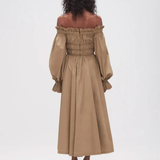 Wattle Off Shoulder Gathered Dress