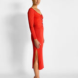 Melissa Knit Dress - Red Cut-Out Midi - Image 5
