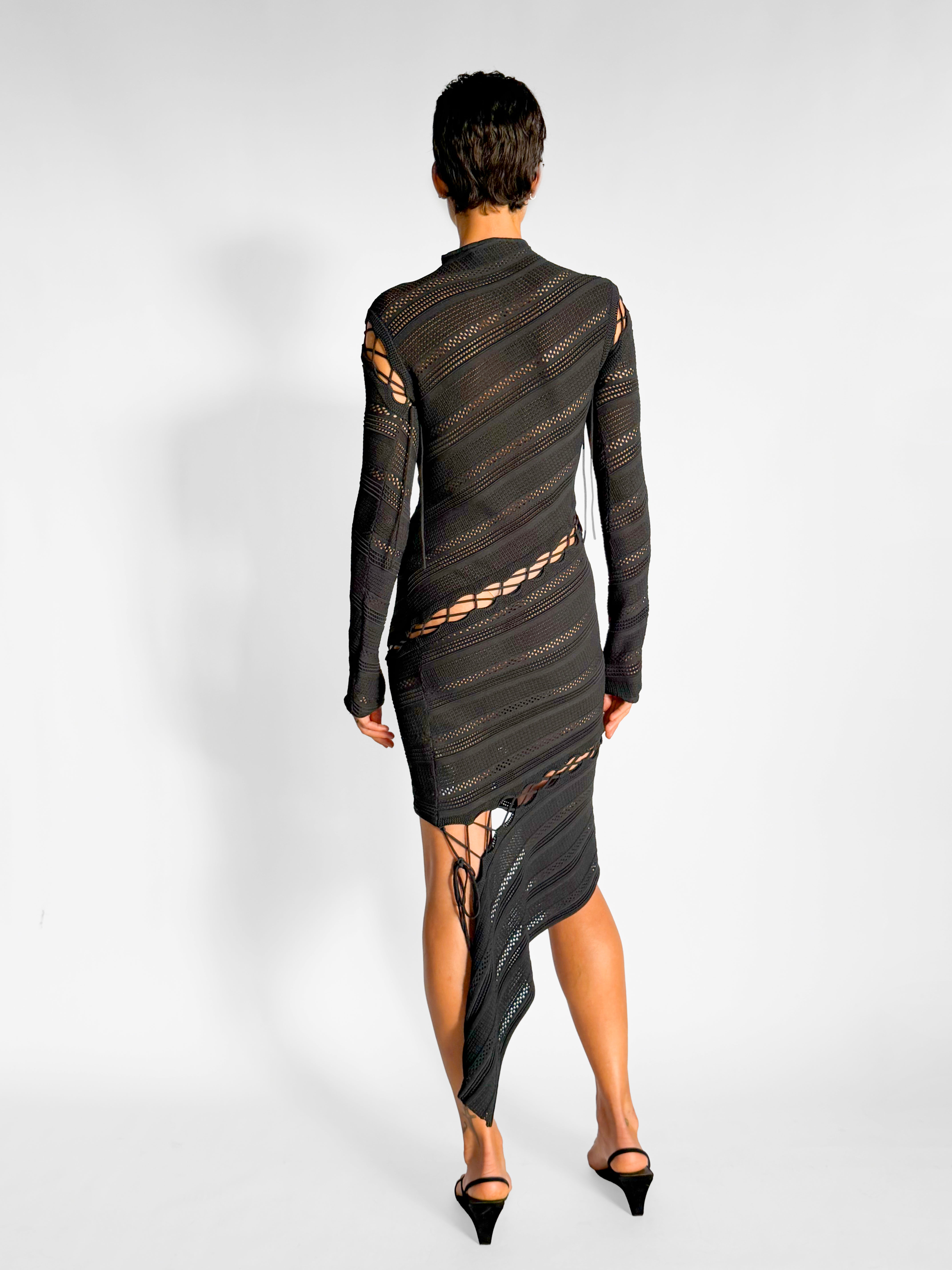 Dion Lee Asymmetric pointelle minidress, image 5 of 5