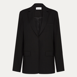 Relaxed Linen Blazer, Black