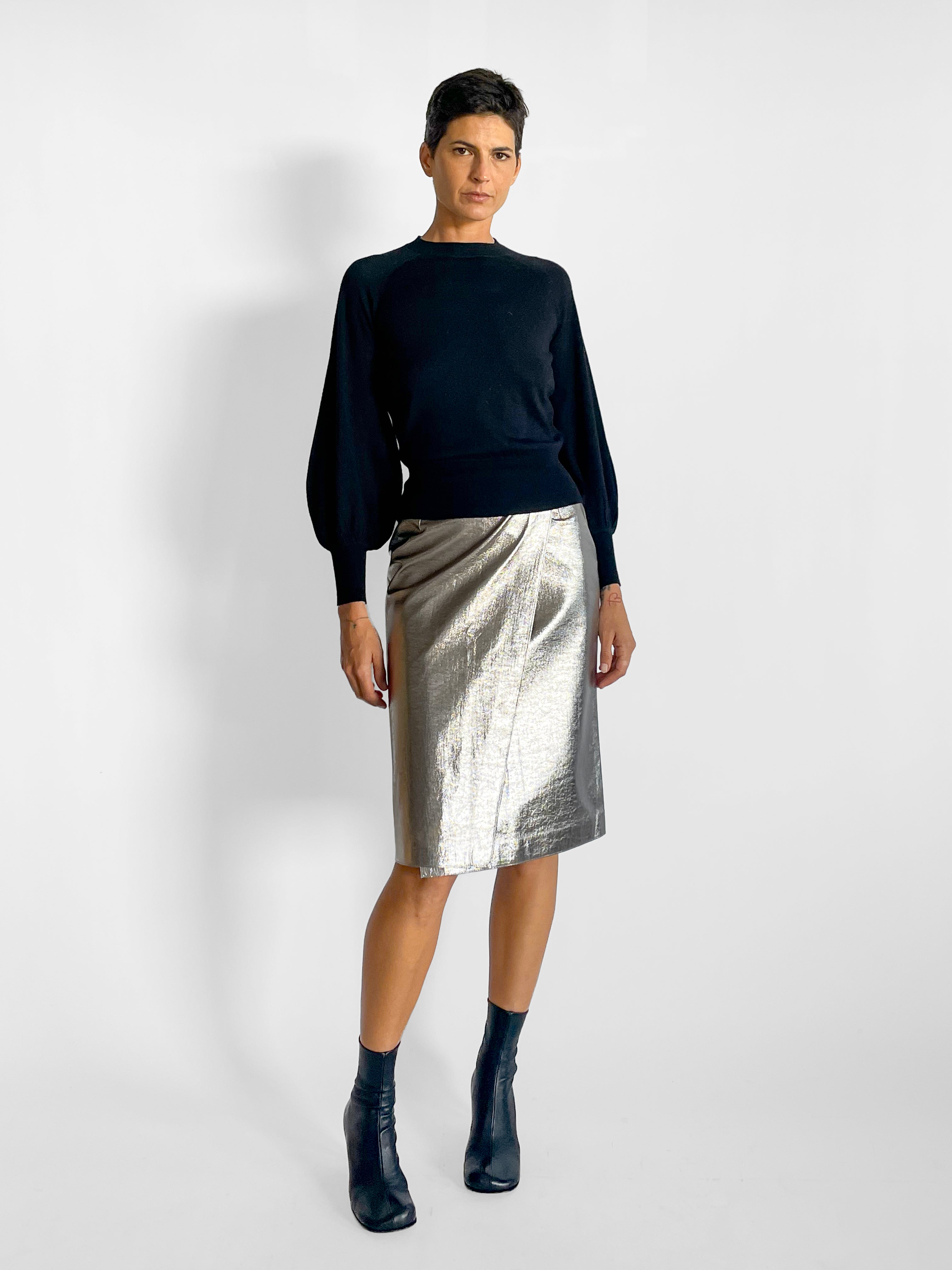 MSGM Silver Pencil Skirt, image 6 of 6