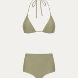 String Triangle Top + High Waist Brief