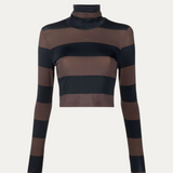 Cropped Striped Turtleneck