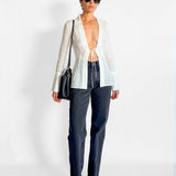 Sheer Linen Tie Top
