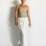 Natural Faille Wrapped Skirt