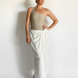 Natural Faille Wrapped Skirt