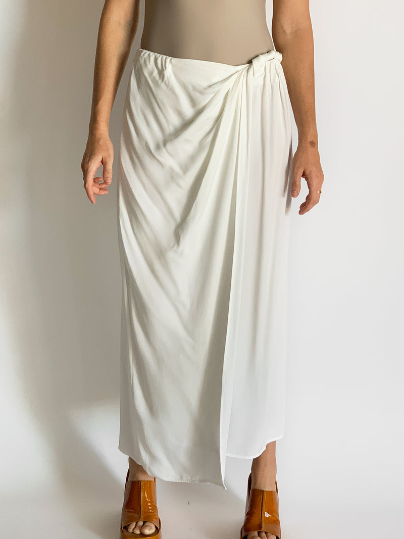 Natural Faille Wrapped Skirt