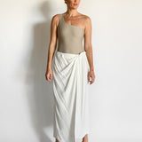 Natural Faille Wrapped Skirt