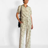 Silk Short Sleeve Shirt & Drawstring Pant Set