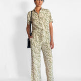 Silk Short Sleeve Shirt & Drawstring Pant Set