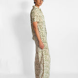 Silk Short Sleeve Shirt & Drawstring Pant Set