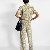 Silk Short Sleeve Shirt & Drawstring Pant Set