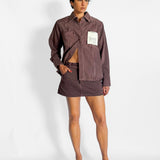 Vegetable Dye Belted Mini Skirt