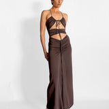 Cutout Halter Neck Maxi Dress