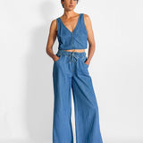 Sadie Wide Leg Jeans and Mackay Denim Crop Top