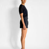 Linen Tie Mini Skirt