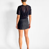 Linen Tie Mini Skirt
