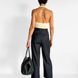 Mid Rise Wide Leg Pant