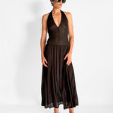 Fluid Jersey Halter Dress