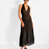 Fluid Jersey Halter Dress