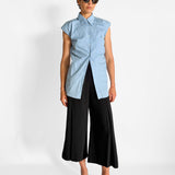 Cut Out Backless Shirt