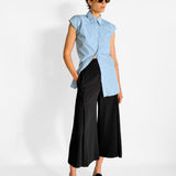 Cut Out Backless Shirt