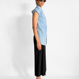 Cut Out Backless Shirt