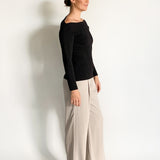 Crepe Top with Back Cutout