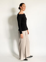 Crepe Top with Back Cutout