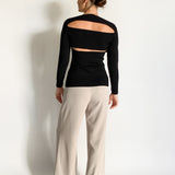 Crepe Top with Back Cutout