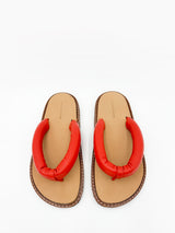 Padded Strap Leather Flip Flops