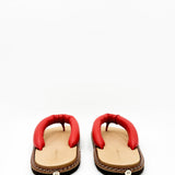 Padded Strap Leather Flip Flops