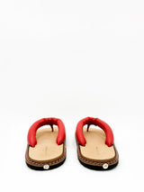 Padded Strap Leather Flip Flops