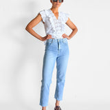 Zoe High Rise Straight Crop Jeans