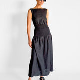 Lorena Open Back Linen Maxi Dress