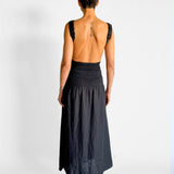 Lorena Open Back Linen Maxi Dress