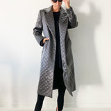 Metallic Quilted Long Coat