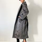 Metallic Quilted Long Coat