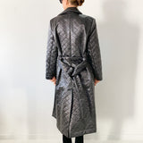 Metallic Quilted Long Coat