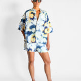 Boxy Collarless Shirt & Short Set