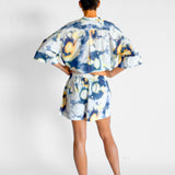 Boxy Collarless Shirt & Short Set