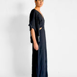 Linen V Neck Longerline Dress