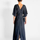 Linen V Neck Longerline Dress