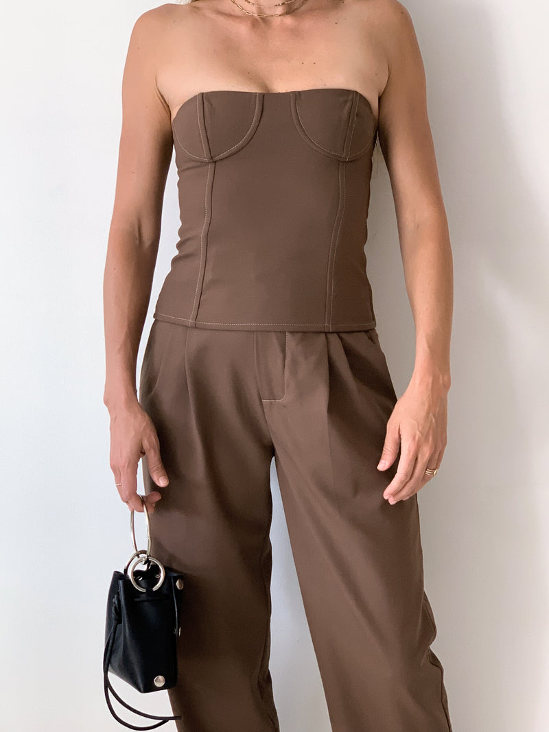 Adrien Trousers And Strapless Bustier Set