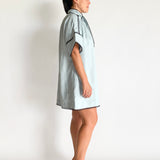 Contrast Trim Smock Dress