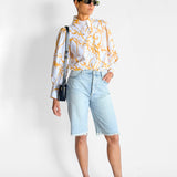 Long Collar Puff Sleeve Shirt