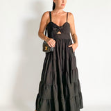 Cut Out Ruffled Maxi Dress