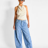 Mid Rise Balloon Jeans