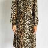 Leopard Print Midi Wrap Dress